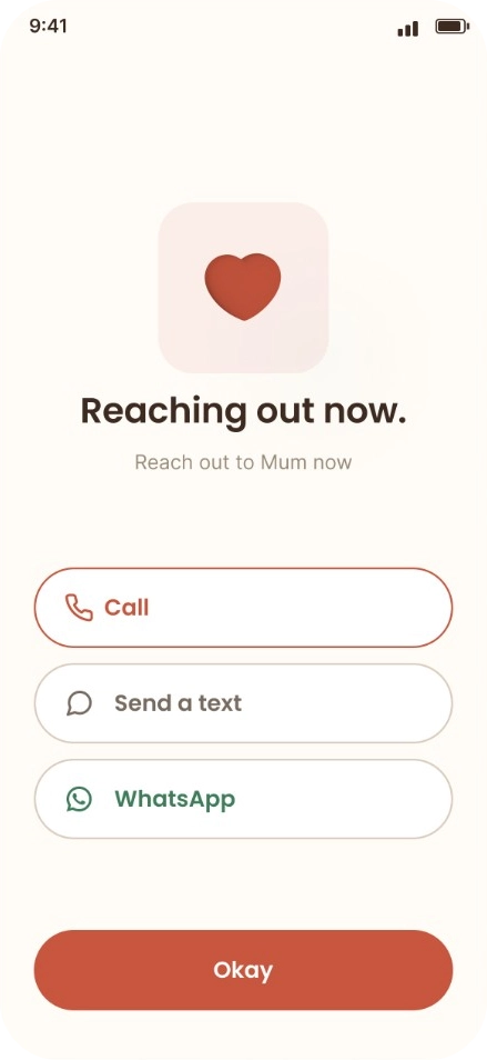 Reaching out now: call, send a text, or WhatsApp in one tap
